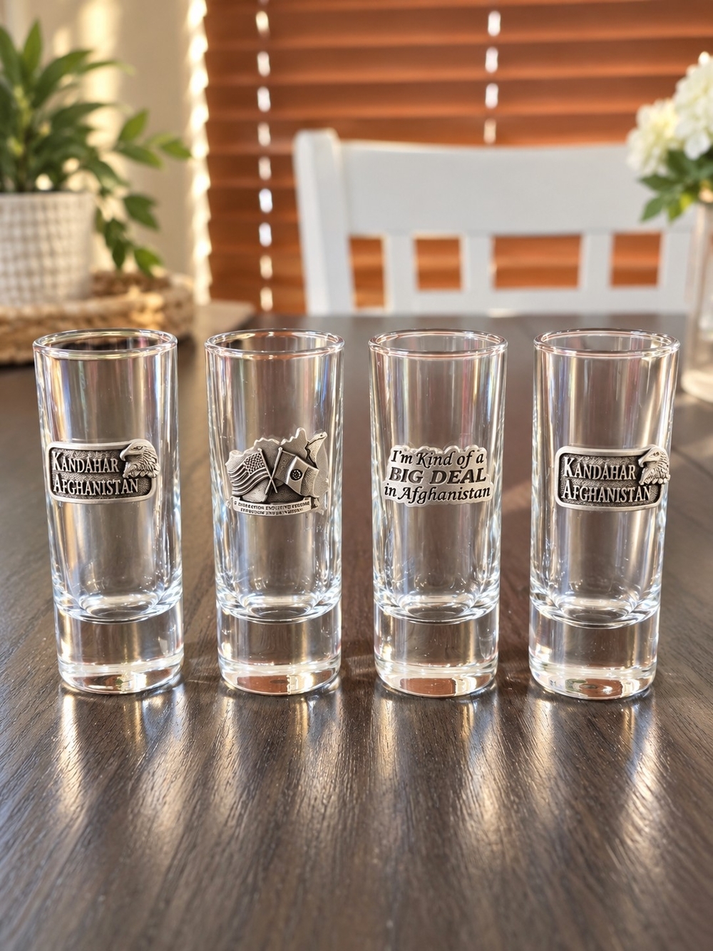 Kandahar Afghanistan Clear Glass Shot Glasses - Set of 4 - Picture 1 of 1
